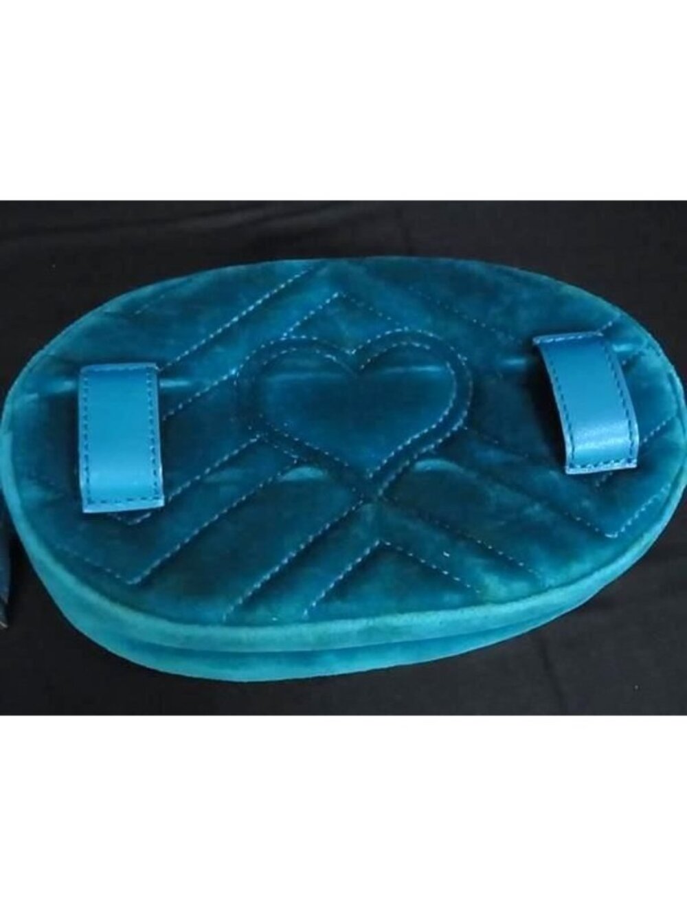 Gucci Waist Bag GG Marmont Blue Velvet Gold - Picture 6 of 9